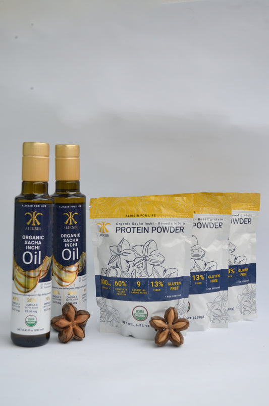 3 SACHA INCHI PROTEINS + 2  SACHA INCHI OILS