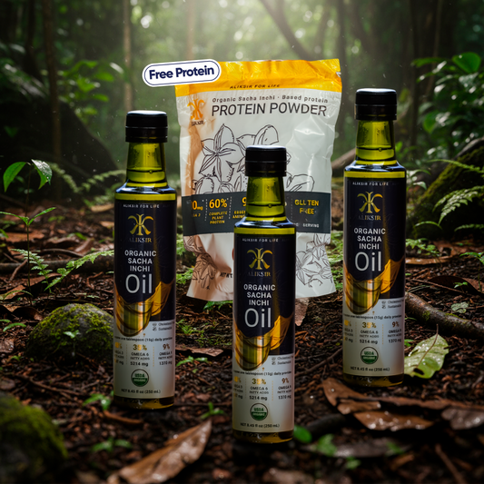 ORGANIC SACHA INCHI OIL (250 ml) Pack of 3 + FREE PROTEIN